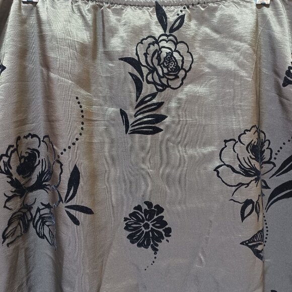 MSK Women Burnout Velvet Midi Skirt A-Line Plus Size 2X Y2K Style Whimsigoth - Picture 3 of 7